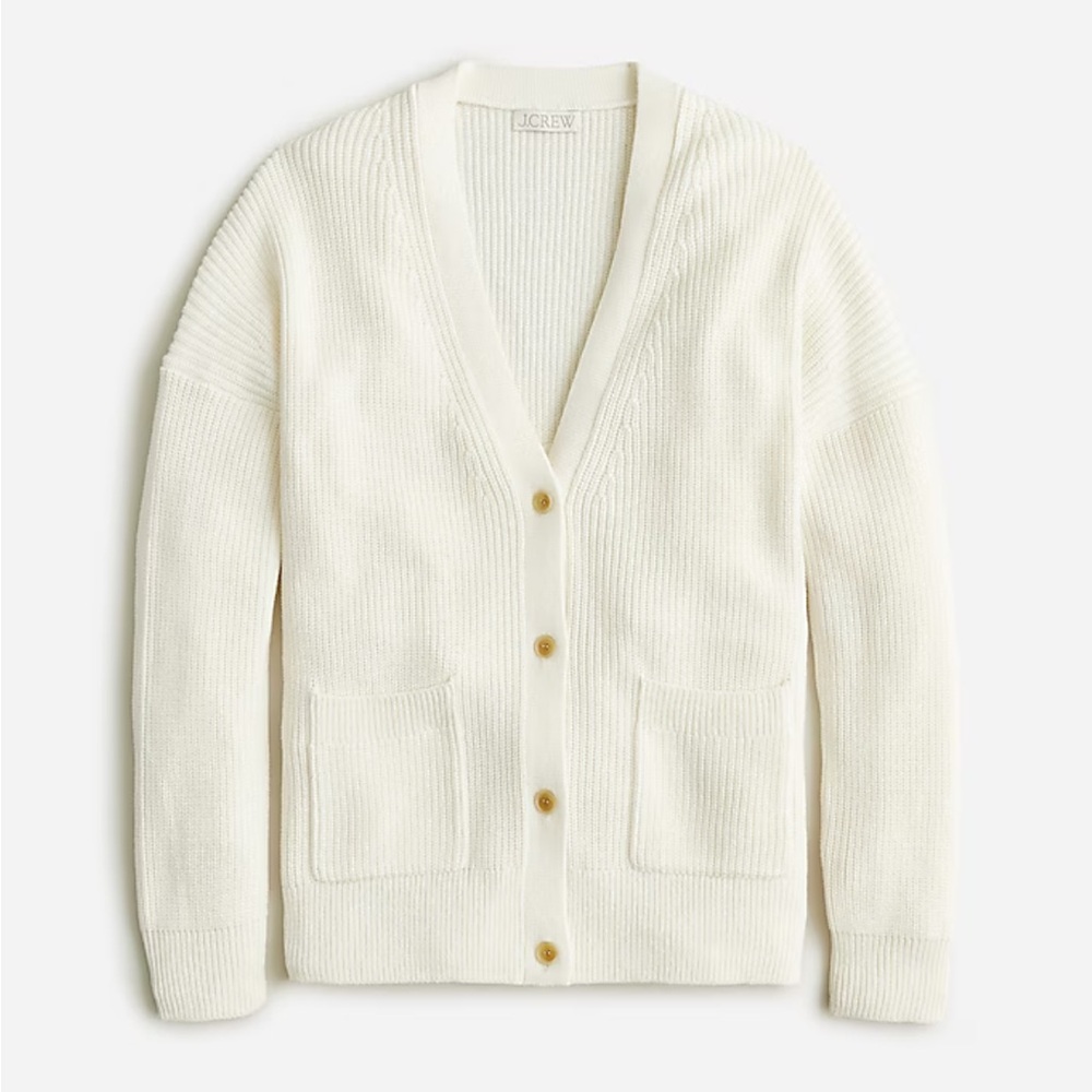 J.Crew V-Neck Cotton-Blend Cardigan Sweater
